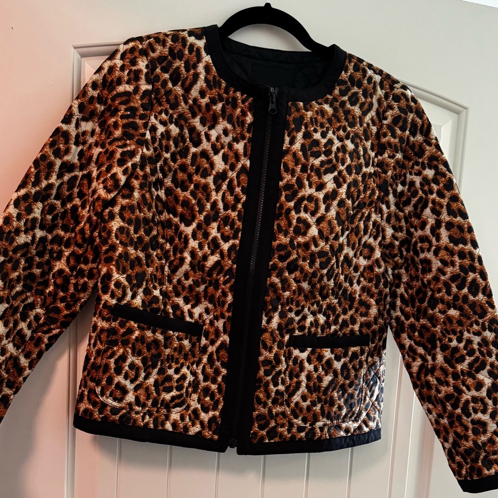 Talbots cheetah/leopard print quilted jacket